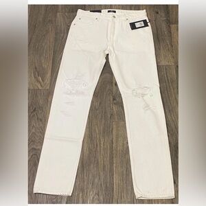 Men's 7 for all mankind skinny White denim Jeans Sz 31 NWT $235 Italian fabric